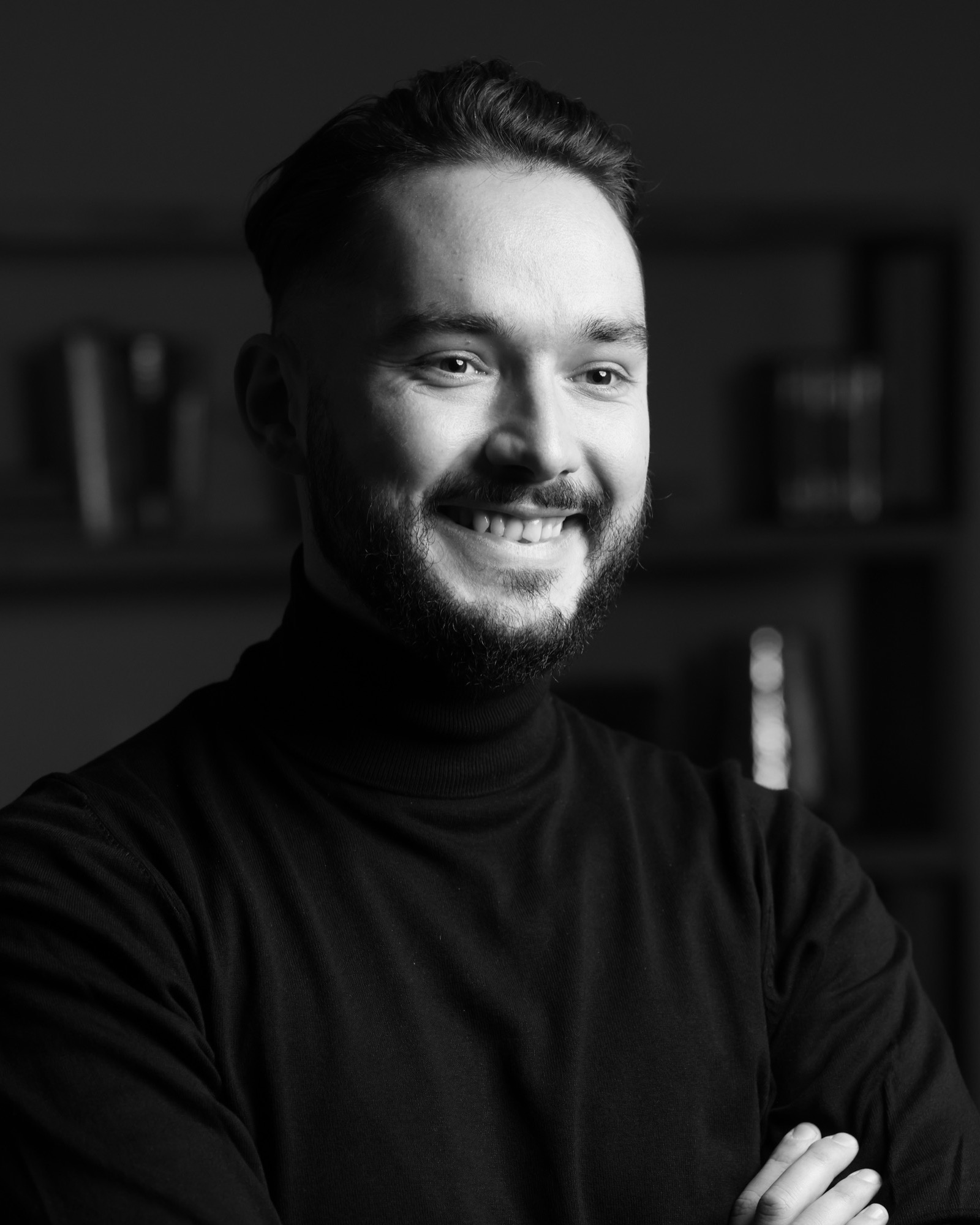 Stefan Vukobrat, black and white portrait